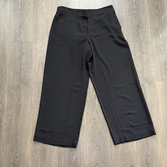 Madewell Pants - Madewell Pull-On Straight Pants Crepe Black Elastic Waist Drapey Relaxed XL Work